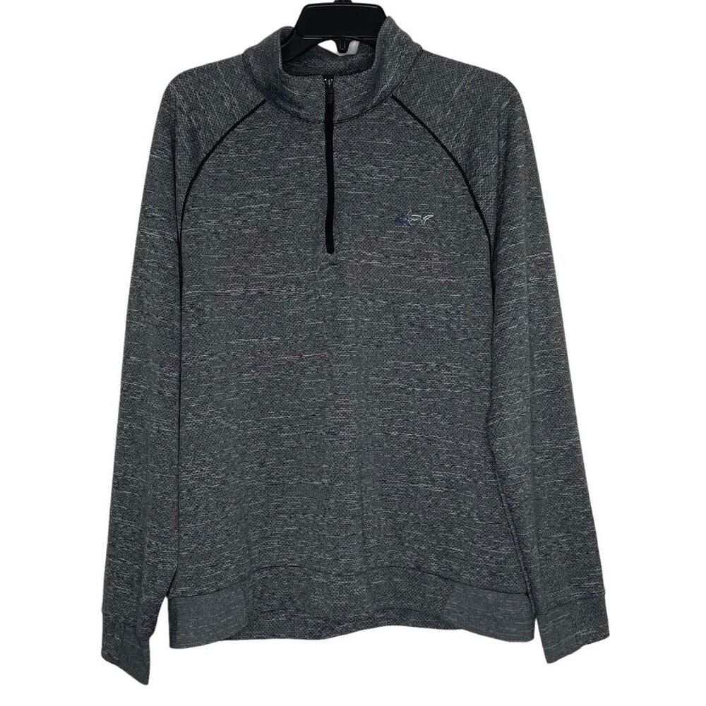 Greg Norman Mens Golf Quarter Zip Pullover Size Large Shark Active Top Gray